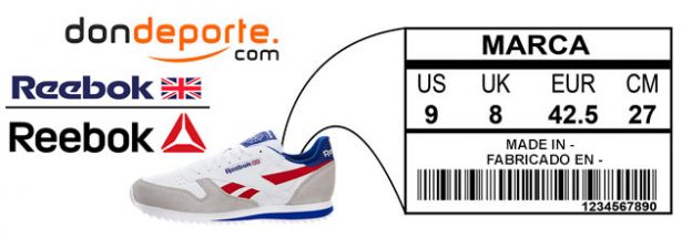 guía de tallas Reebok
