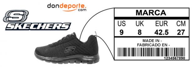 guía de tallas Skechers